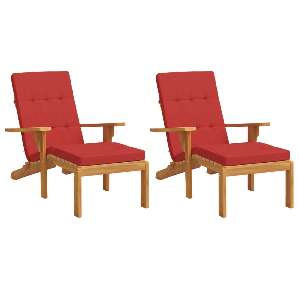Coussins de chaise de patio vidaxl 2 st oxford tissu rouge