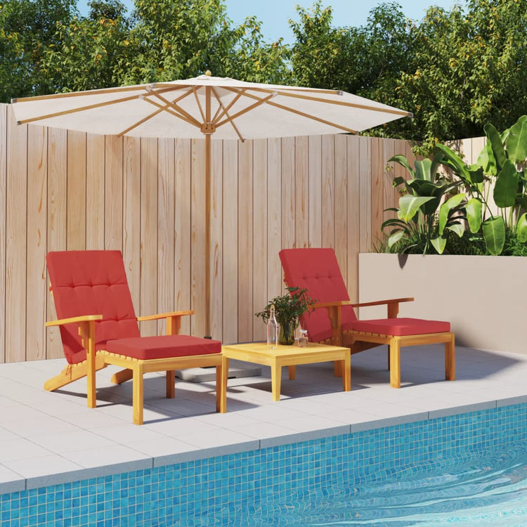 Coussins de chaise de patio vidaxl 2 st oxford tissu rouge