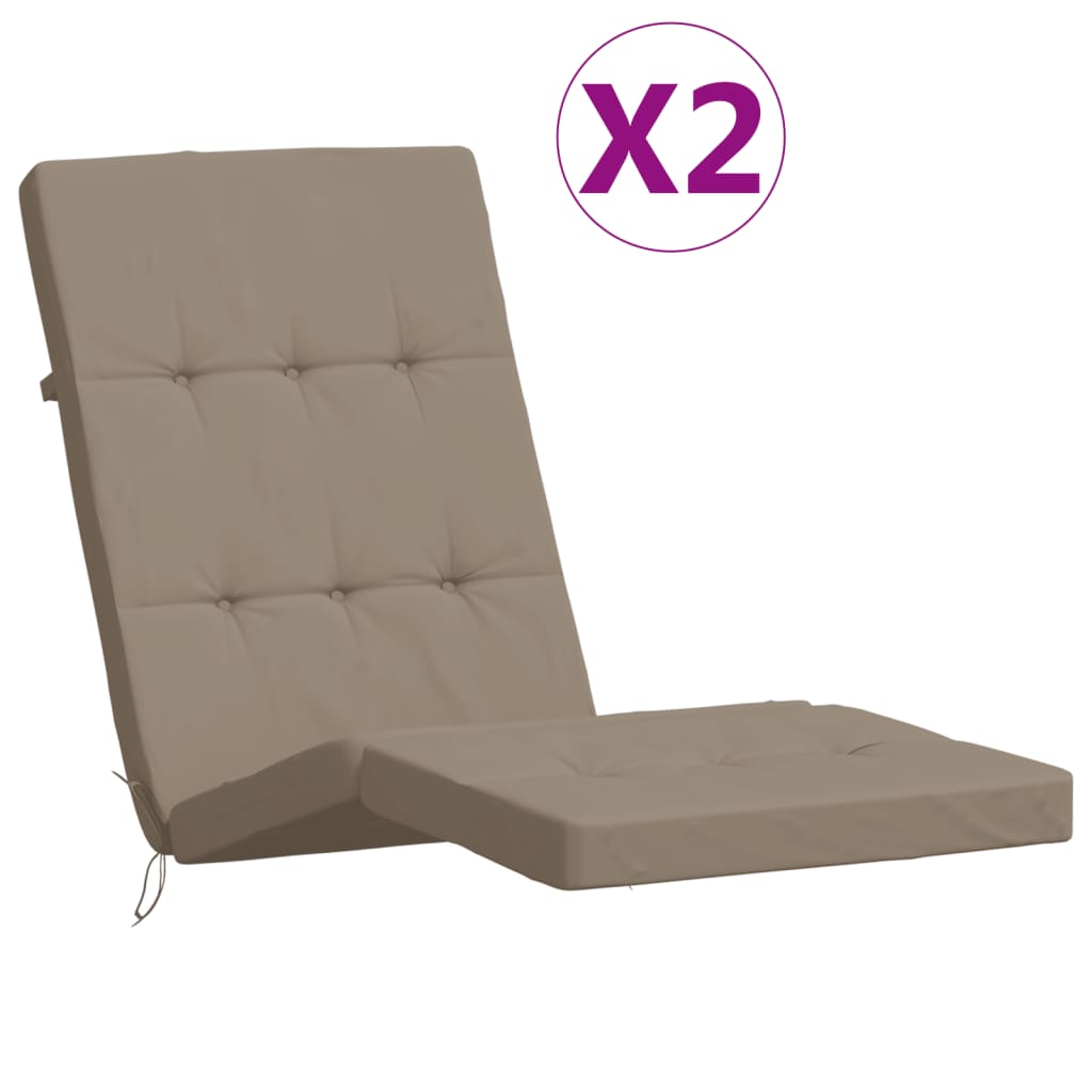 Coussins de chaise de patio vidaxl 2 st oxford tissu taupe