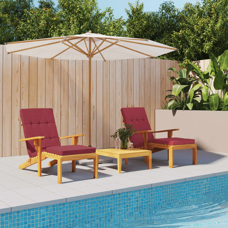 Coussins de chaise de patio vidaxl 2 st oxford tissu vin rouge