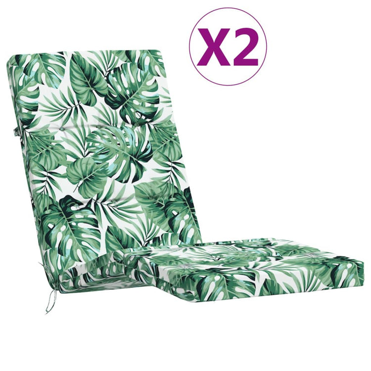Coussins de chaise de patio vidaxl 2 pcs motifs de feuilles oxford tissu