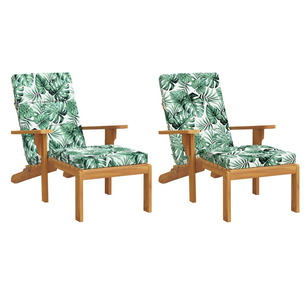 Coussins de chaise de patio vidaxl 2 pcs motifs de feuilles oxford tissu