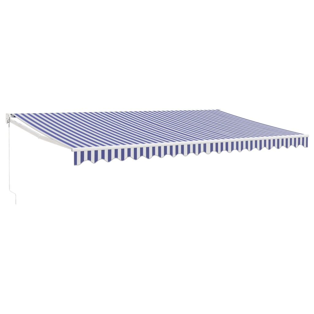 Auvent extensible Vidaxx 5x3 m tissu et aluminium bleu et blanc