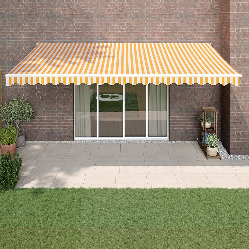 Vidaxx auvent extensible 5x3 m tissu et aluminium jaune et blanc