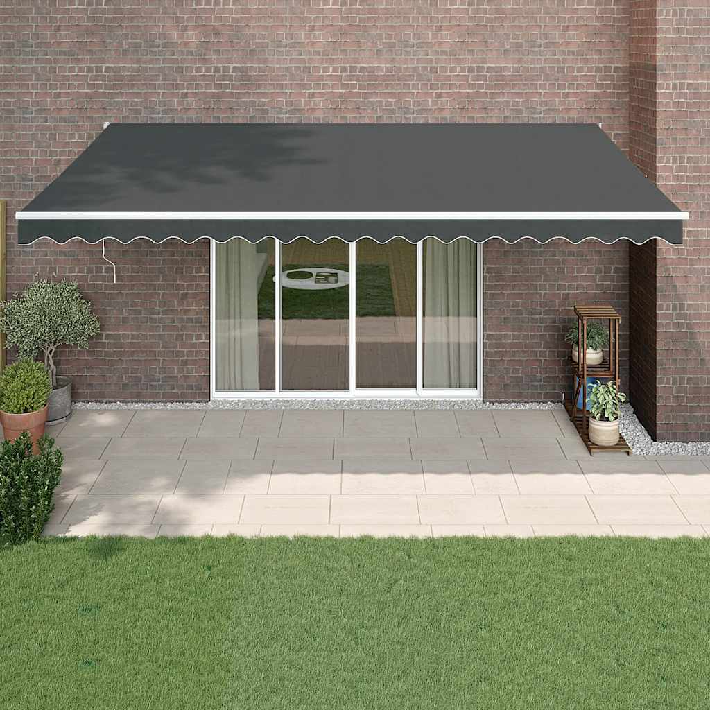 Auvent extensible Vidaxx 5x3 m tissu et aluminium anthracite