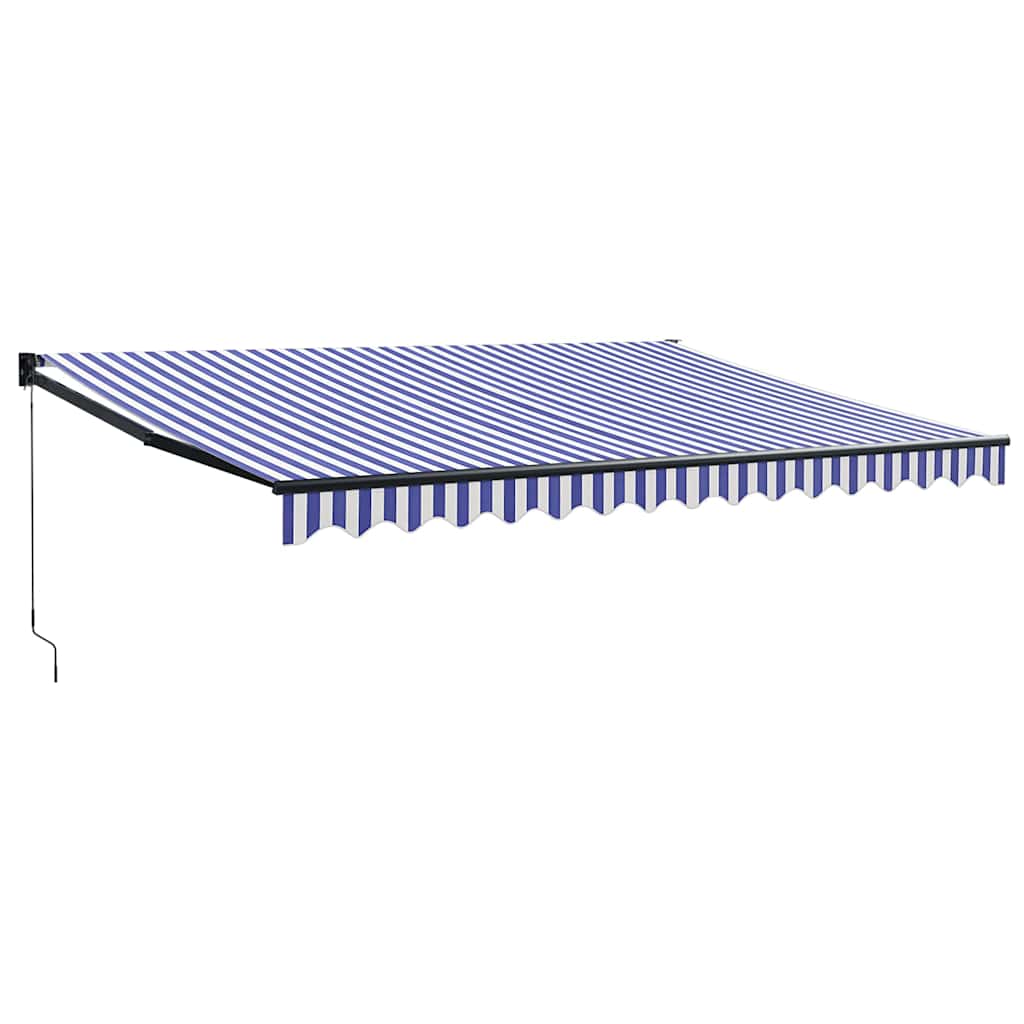Auvent extensible Vidaxx 4x3 m tissu et aluminium bleu et blanc