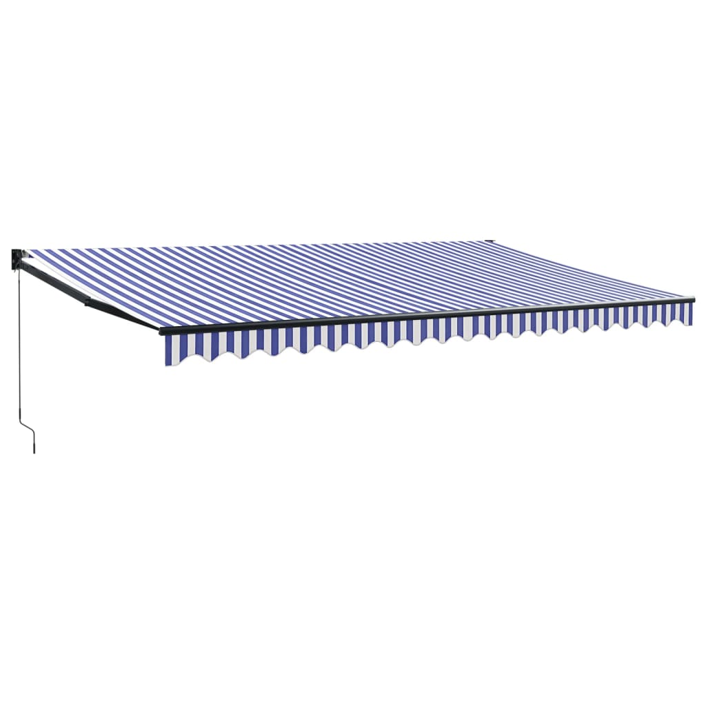 Auvent extensible Vidaxx 5x3 m tissu et aluminium bleu et blanc