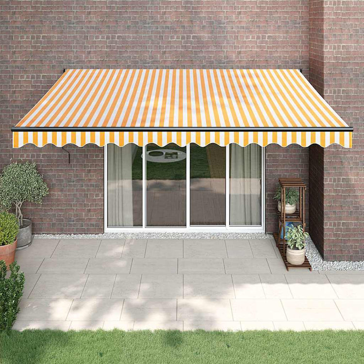 Vidaxx auvent extensible 4x3 m tissu et aluminium jaune et blanc