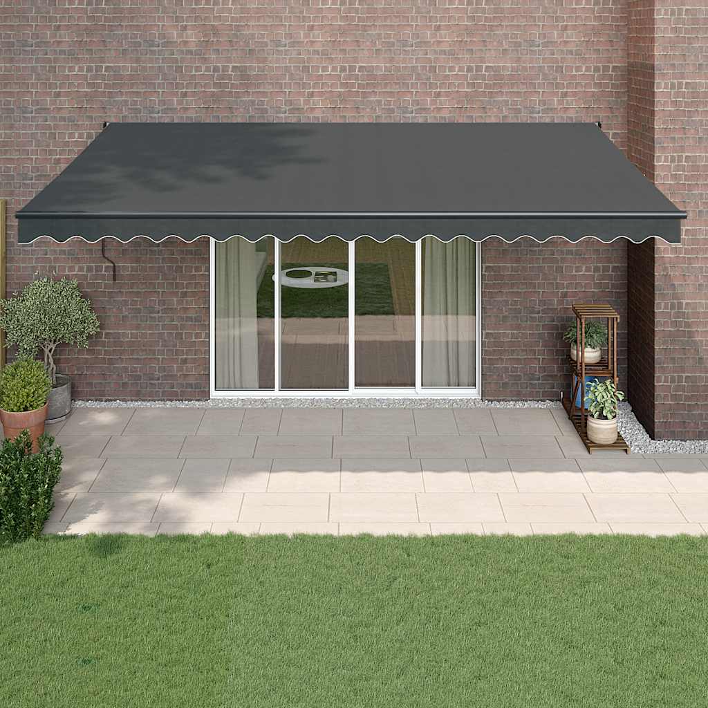Auvent extensible Vidaxx 5x3 m tissu et aluminium anthracite