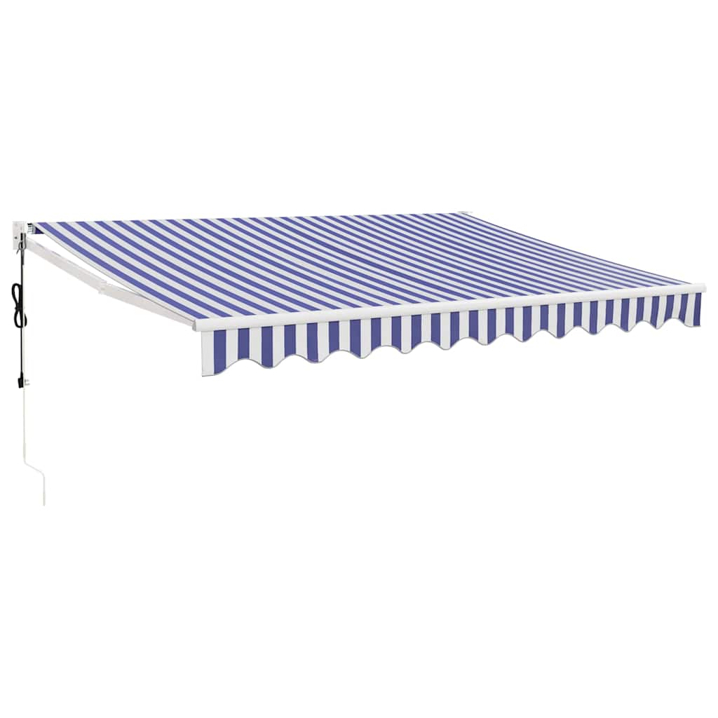 Auvent Vidaxx extensible électriquement 3,5x2,5 m bleu et blanc