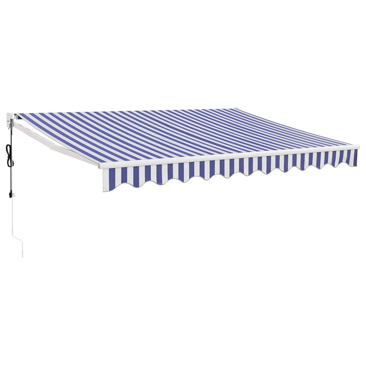 Auvent Vidaxx extensible électriquement 3,5x2,5 m bleu et blanc