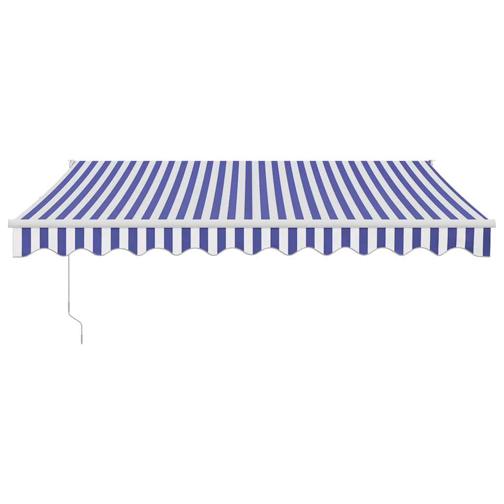 Auvent Vidaxx extensible électriquement 3,5x2,5 m bleu et blanc