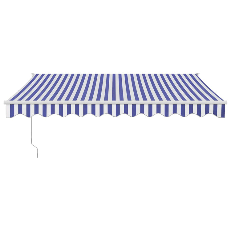 Auvent Vidaxx extensible électriquement 3,5x2,5 m bleu et blanc