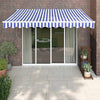 Auvent Vidaxx extensible électriquement 3,5x2,5 m bleu et blanc