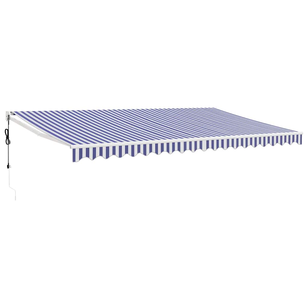 Auvent Vidaxx extensible automatiquement 5x3 m bleu et blanc