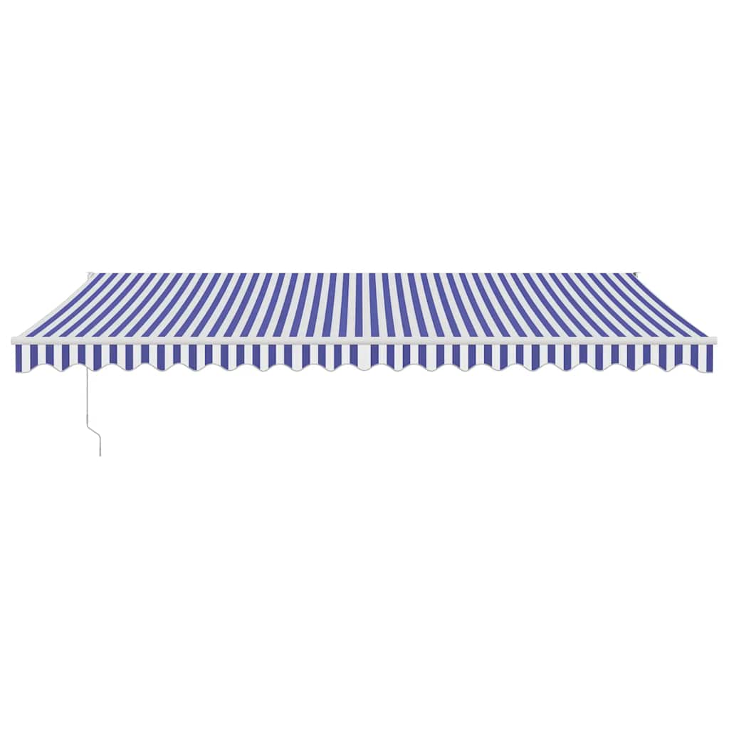 Auvent Vidaxx extensible automatiquement 5x3 m bleu et blanc