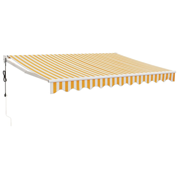 Auvent Vidaxx extensible électriquement 3,5x2,5 m jaune et blanc