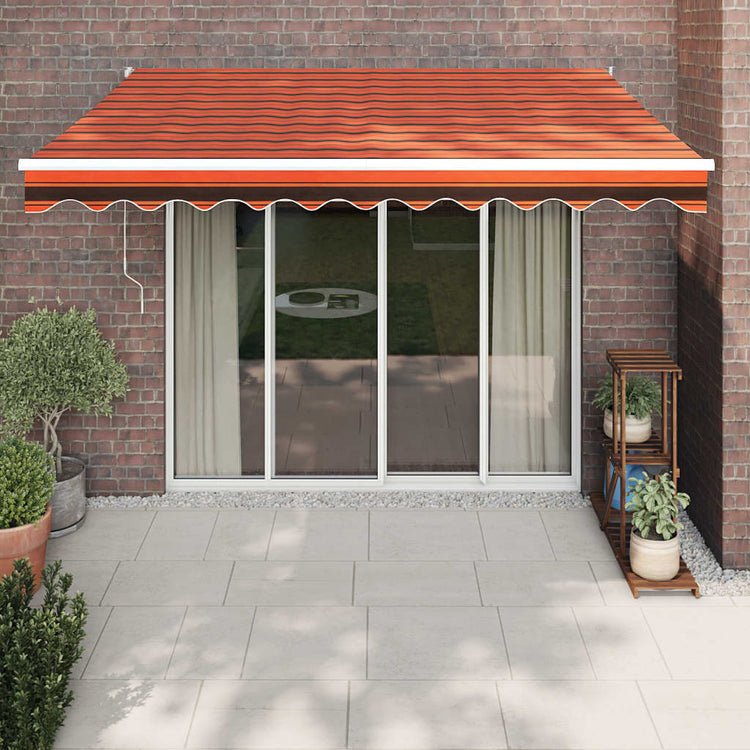Auvent Vidaxx extensible automatiquement 3,5x2,5 m orange et marron