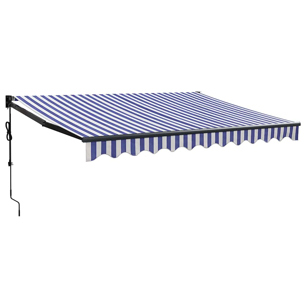 Auvent Vidaxx extensible électriquement 3,5x2,5 m bleu et blanc