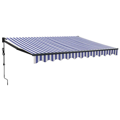 Auvent Vidaxx extensible électriquement 3,5x2,5 m bleu et blanc