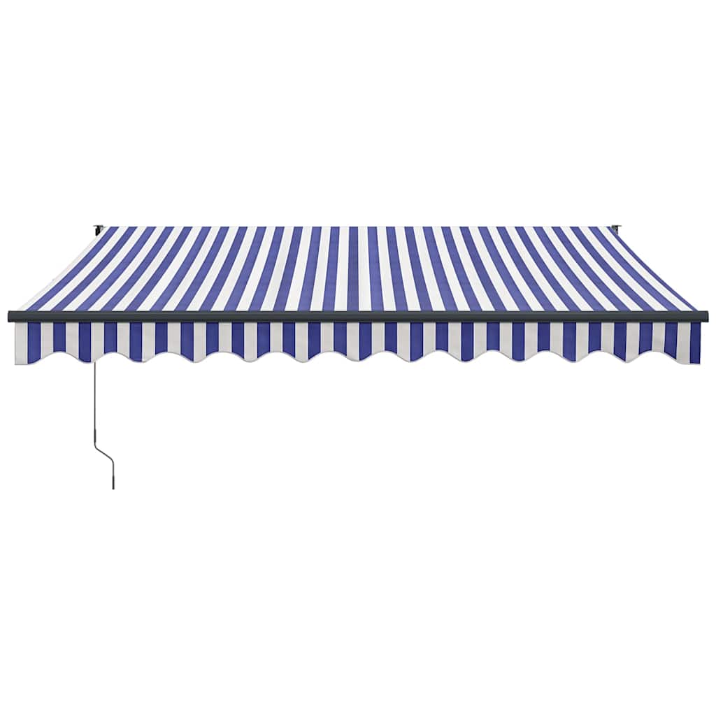 Auvent Vidaxx extensible électriquement 3,5x2,5 m bleu et blanc