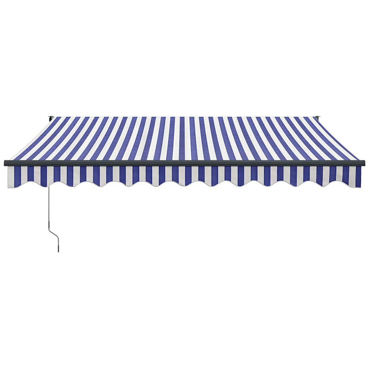 Auvent Vidaxx extensible électriquement 3,5x2,5 m bleu et blanc