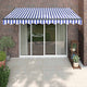 Auvent Vidaxx extensible électriquement 3,5x2,5 m bleu et blanc