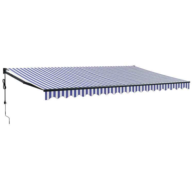 Auvent Vidaxx extensible automatiquement 5x3 m bleu et blanc