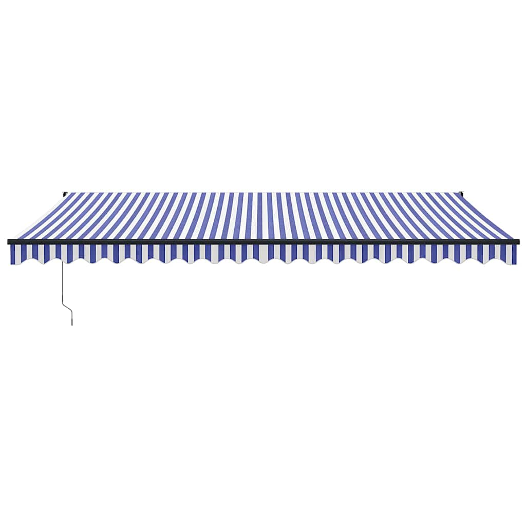Auvent Vidaxx extensible automatiquement 5x3 m bleu et blanc