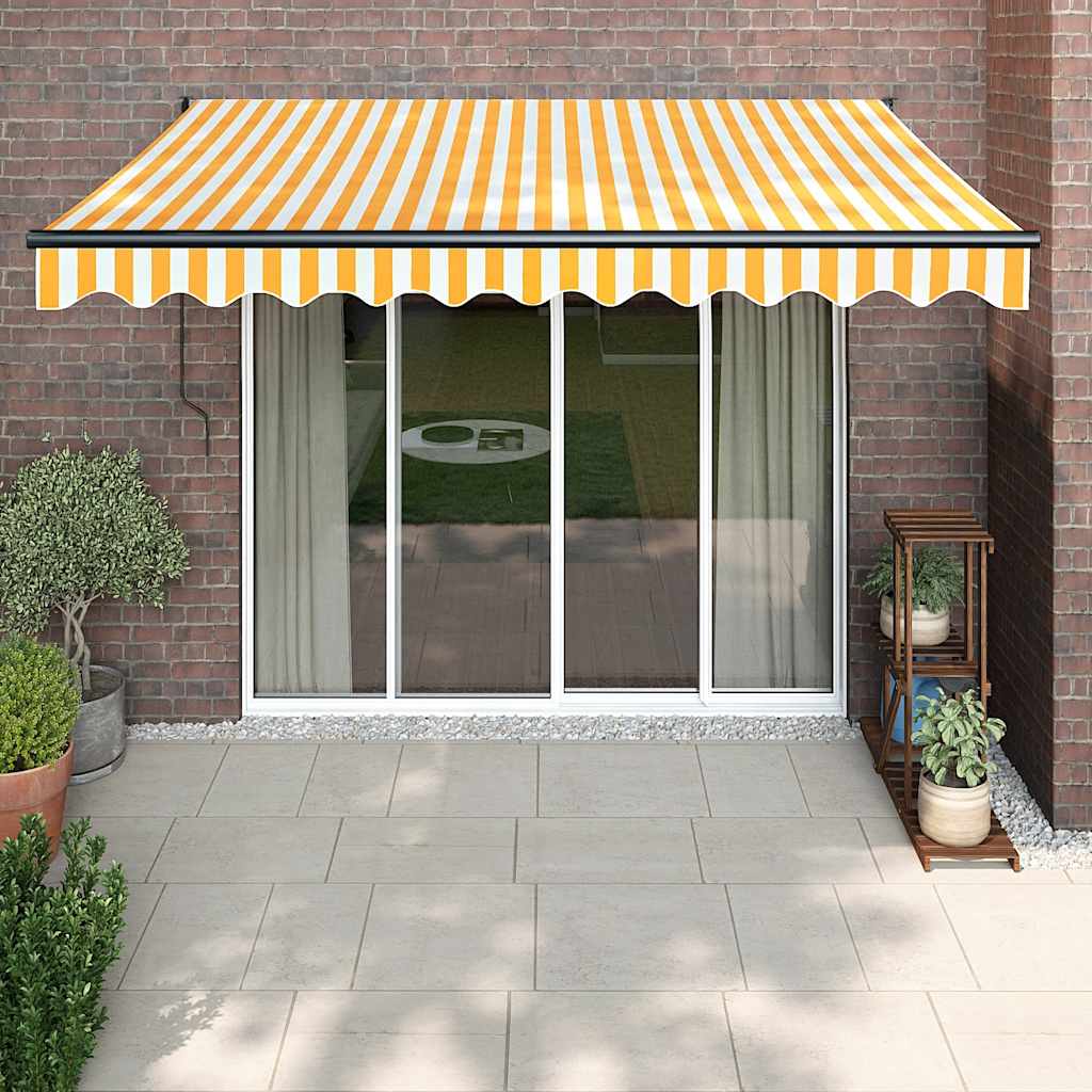 Auvent Vidaxx extensible électriquement 3,5x2,5 m jaune et blanc