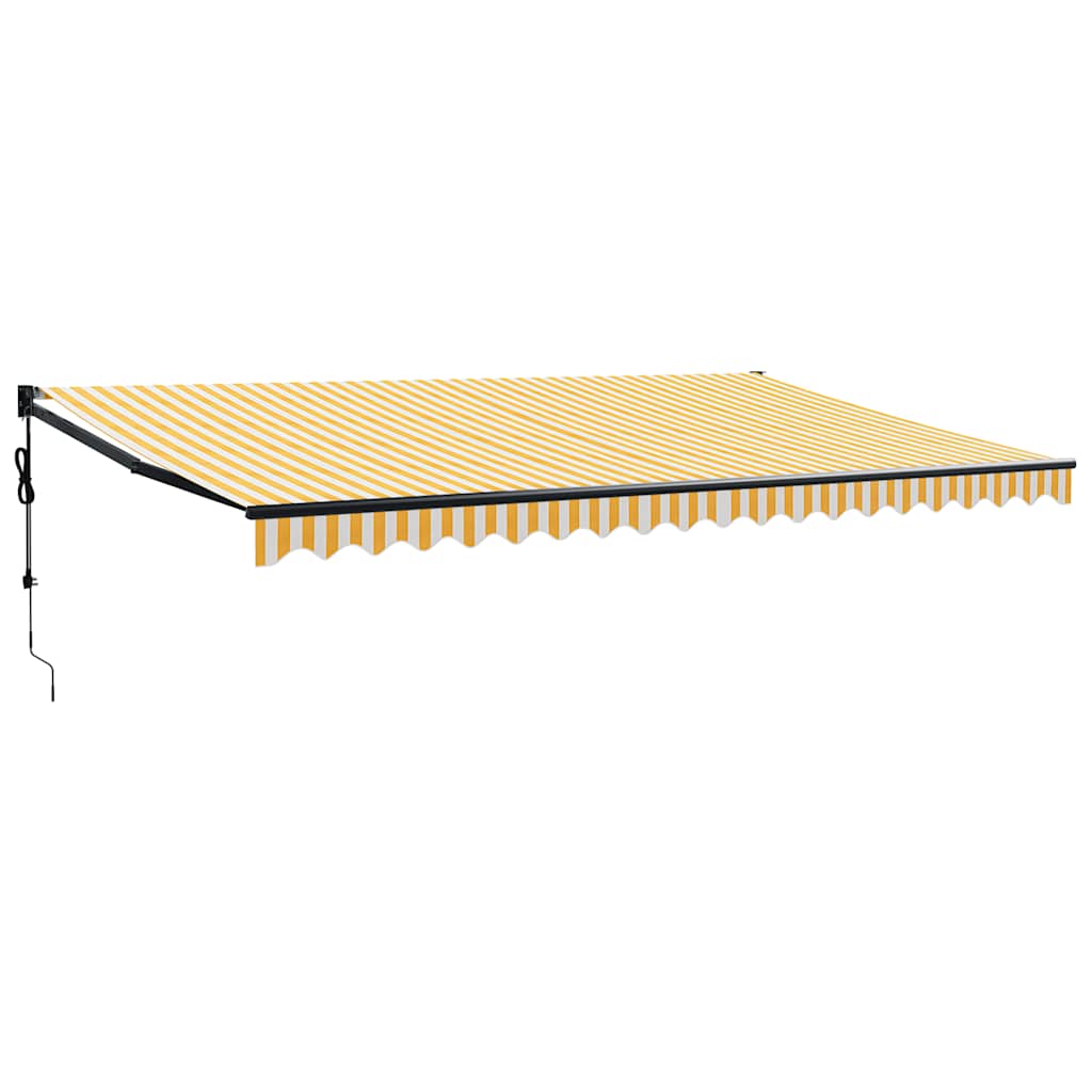 Auvent Vidaxx extensible automatiquement 5x3 m jaune et blanc
