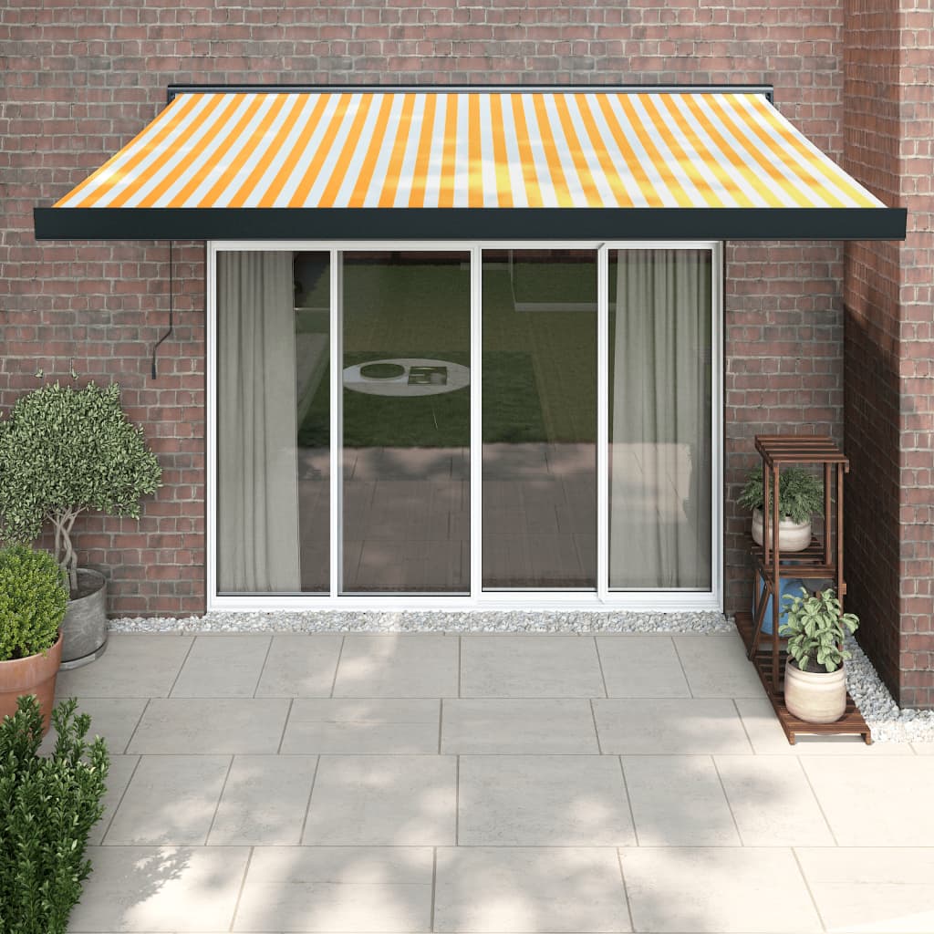 Vidaxl luifel extensible 3x2,5 m poussière et aluminium jaune et blanc