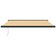 Vidaxl Luifel extensible 4x3 m poussière et aluminium jaune et blanc - afbeelding 3