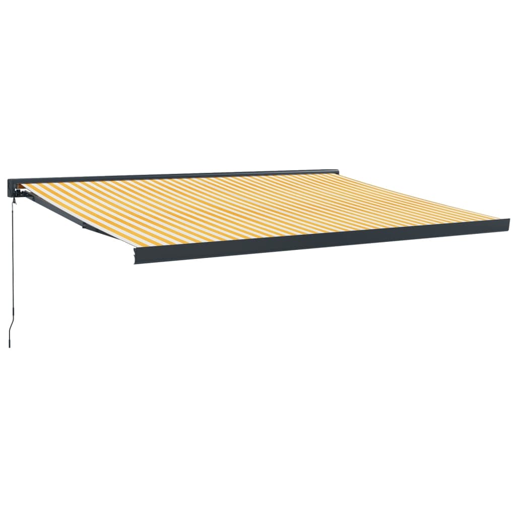 Vidaxl Luifel extensible 4,5x3 m poussière et aluminium jaune et blanc