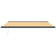 Vidaxl luifel extensible 5x3 m poussière et aluminium jaune et blanc - afbeelding 3