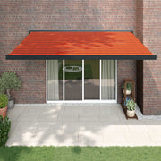 Vidaxl Luifel extensible 4,5x3 m de poussière et d'aluminium orange et brun - afbeelding 1