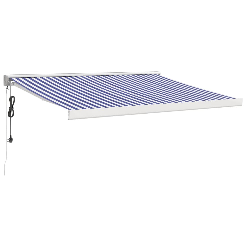 Vidaxl Luifel extensible 3x2,5 m poussière et aluminium bleu et blanc