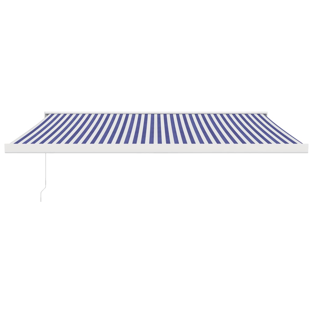 Vidaxl luifel extensible 4x3 m poussière et aluminium bleu et blanc