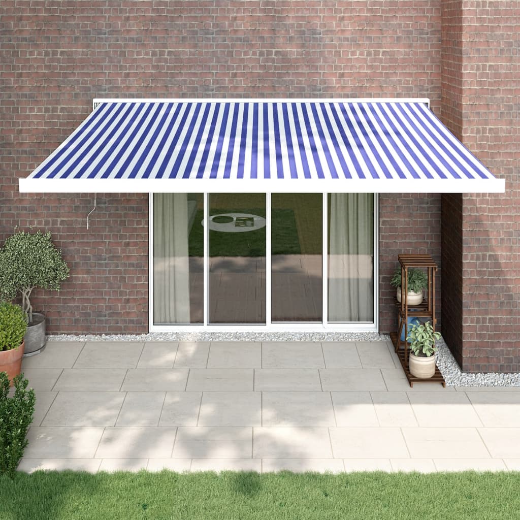 Vidaxl Laifel extensible 4,5x3 m poussière et aluminium bleu et blanc