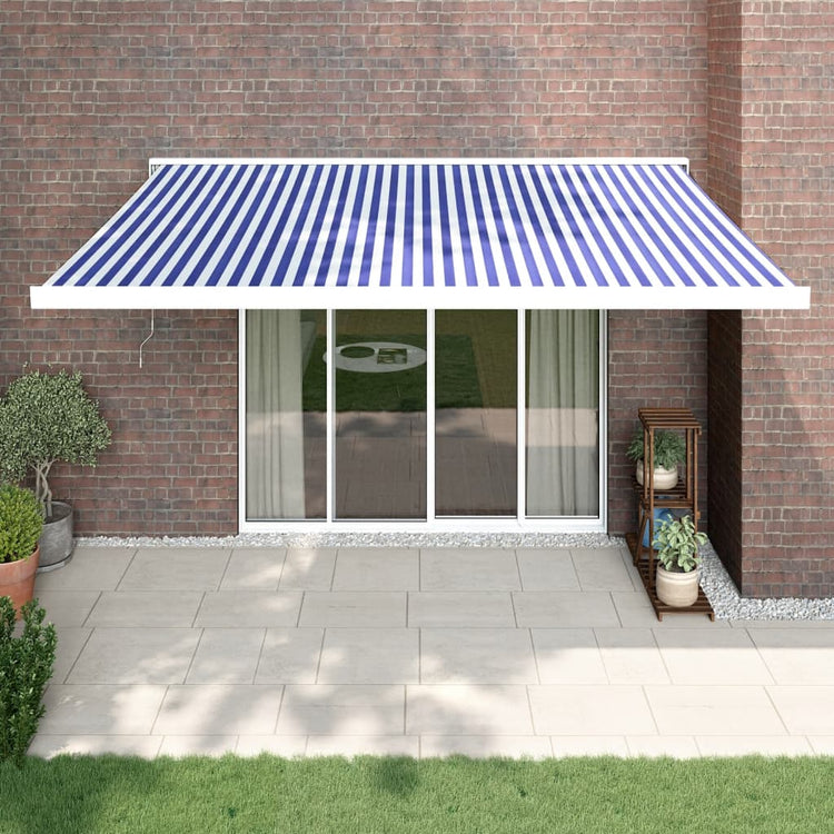 Vidaxl Laifel extensible 4,5x3 m poussière et aluminium bleu et blanc