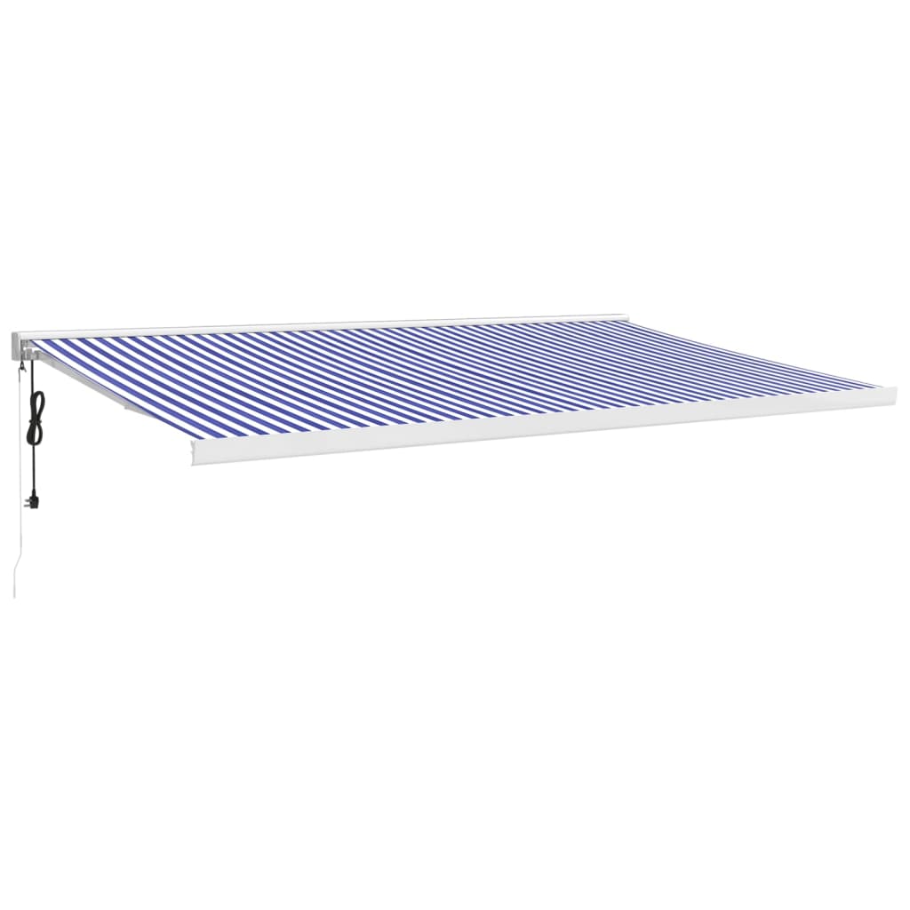 Vidaxl luifel extensible 5x3 m poussière et aluminium bleu et blanc