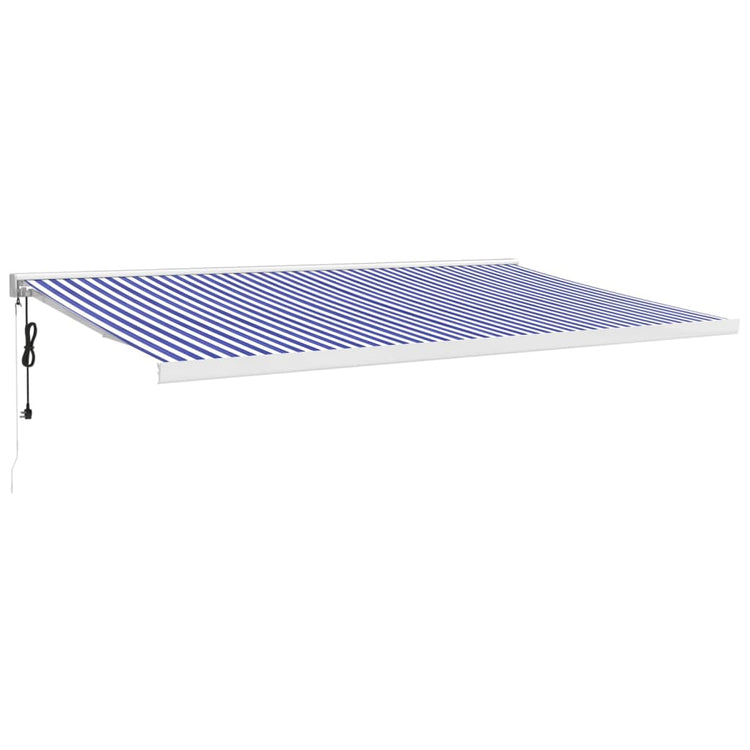 Vidaxl luifel extensible 5x3 m poussière et aluminium bleu et blanc
