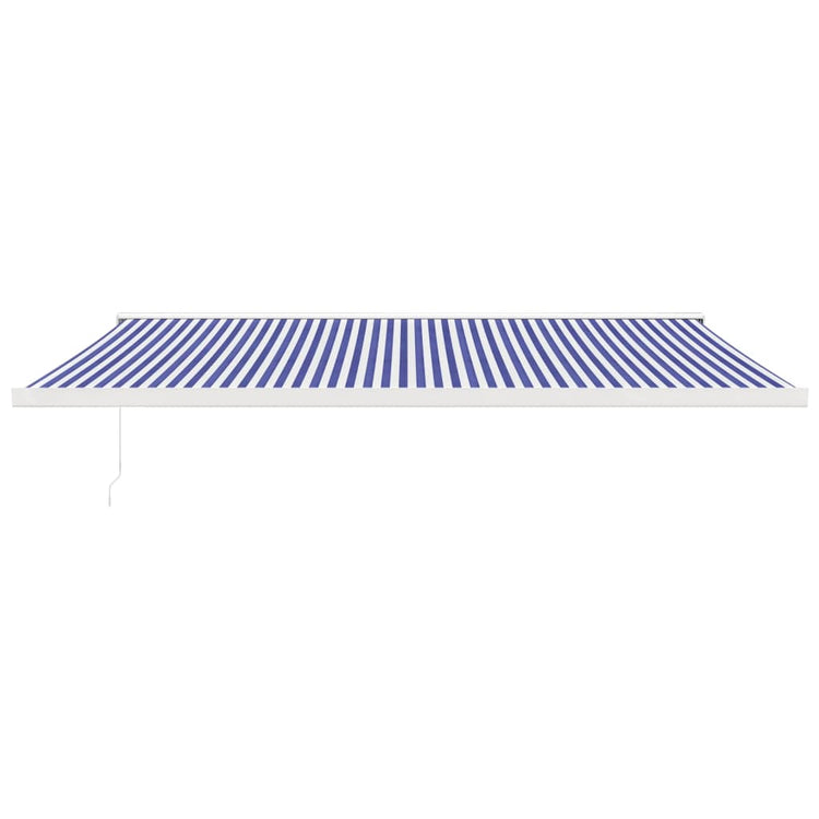 Vidaxl luifel extensible 5x3 m poussière et aluminium bleu et blanc