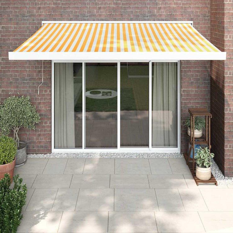 Vidaxl luifel extensible 3x2,5 m poussière et aluminium jaune et blanc