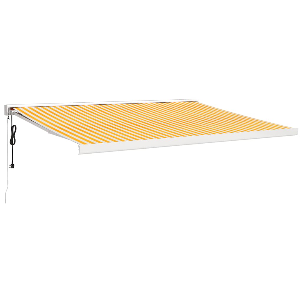 Vidaxl Luifel extensible 4x3 m poussière et aluminium jaune et blanc