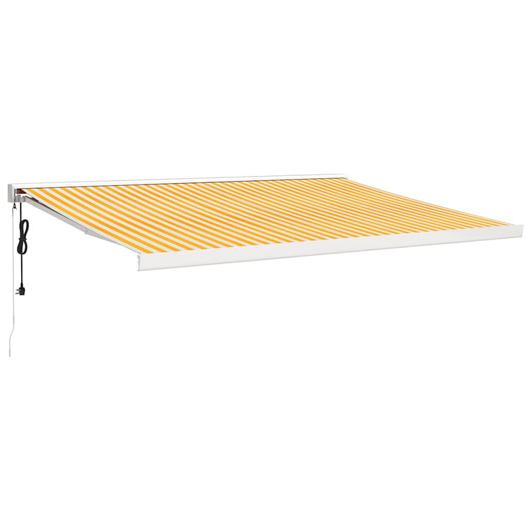 Vidaxl Luifel extensible 4x3 m poussière et aluminium jaune et blanc