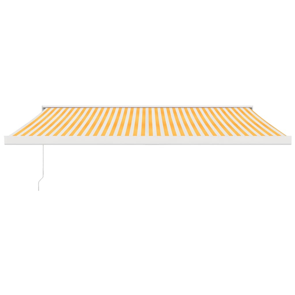 Vidaxl Luifel extensible 4x3 m poussière et aluminium jaune et blanc