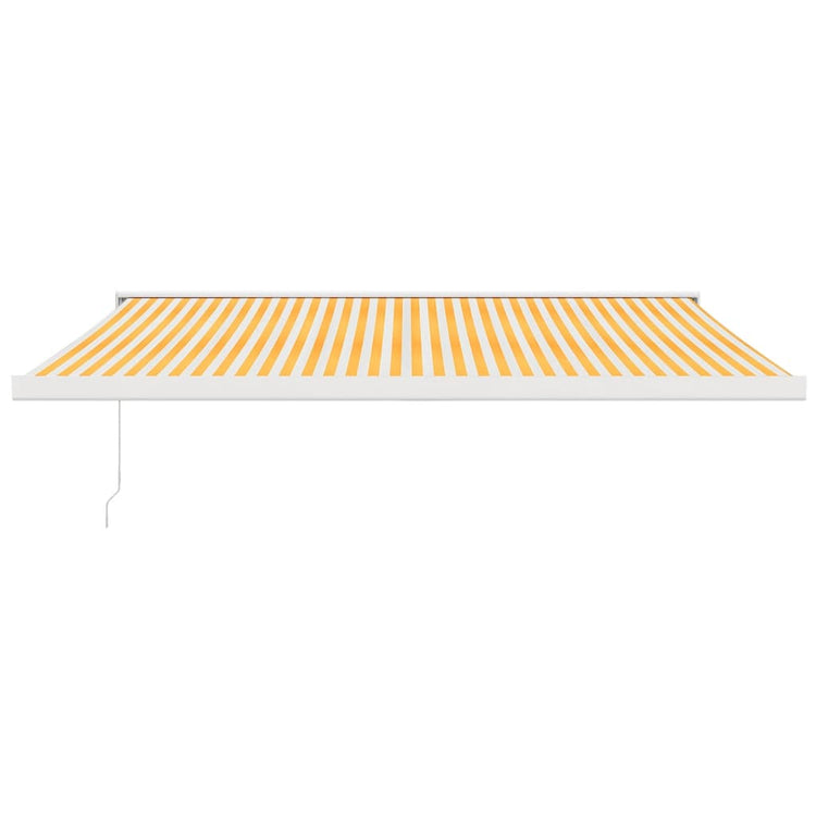 Vidaxl Luifel extensible 4x3 m poussière et aluminium jaune et blanc
