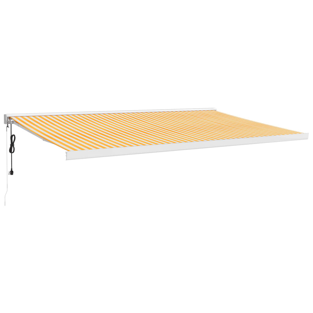 Vidaxl luifel extensible 5x3 m poussière et aluminium jaune et blanc
