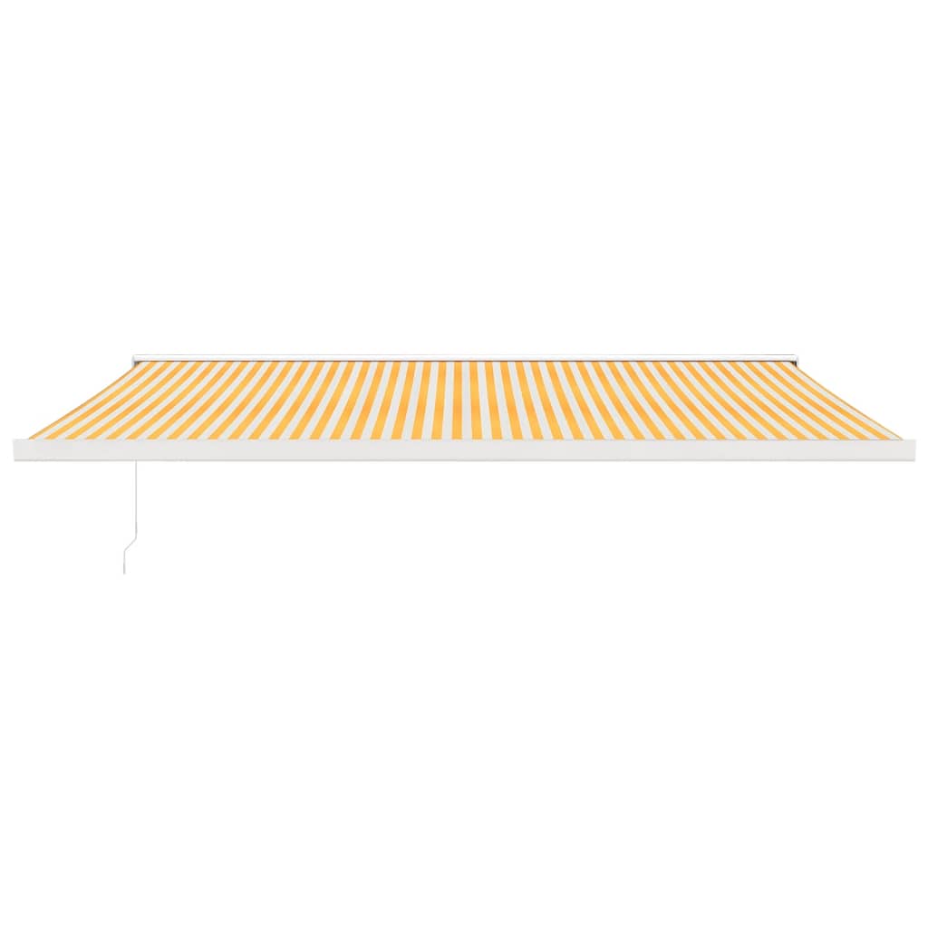 Vidaxl luifel extensible 5x3 m poussière et aluminium jaune et blanc